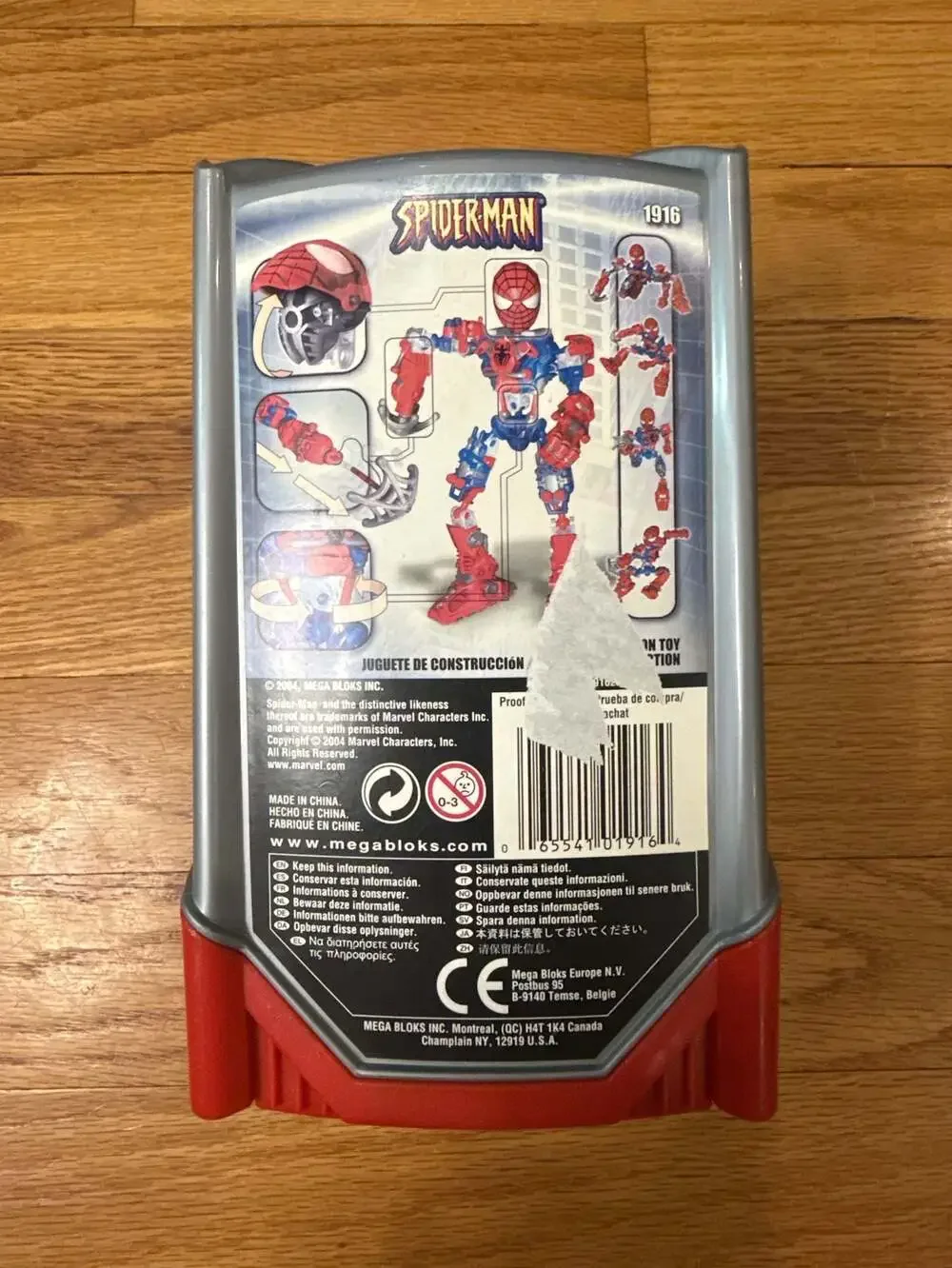 2004 Mega Bloks Super Tech Hero’s SPIDER-MAN #1916 PRE-OWNED with paperwork